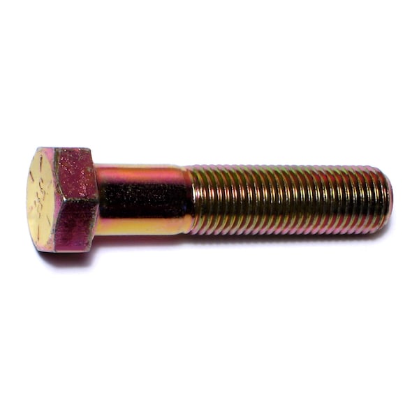 Midwest Fastener Grade 8, 7/16"-20 Hex Head Cap Screw, Zinc Yellow Steel, 2 in L, 25 PK 00876 - main